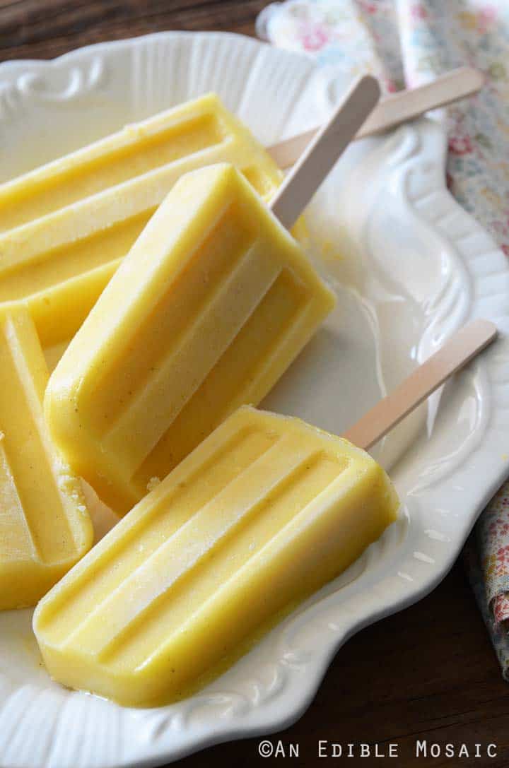 Close Up of Vanilla Pineapple Popsicles Recipe