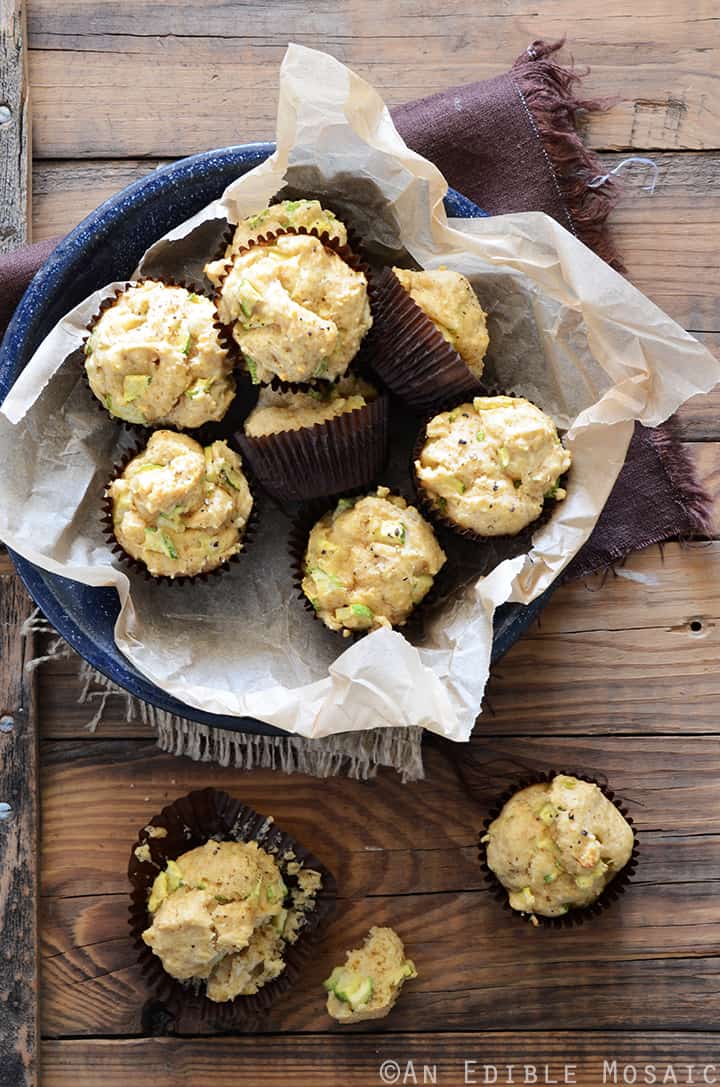 Savory Spiced Sour Cream Zucchini Muffins