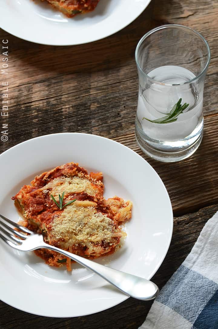 No-Noodle Zucchini Lasagna {Vegetarian; Lactose-Free}