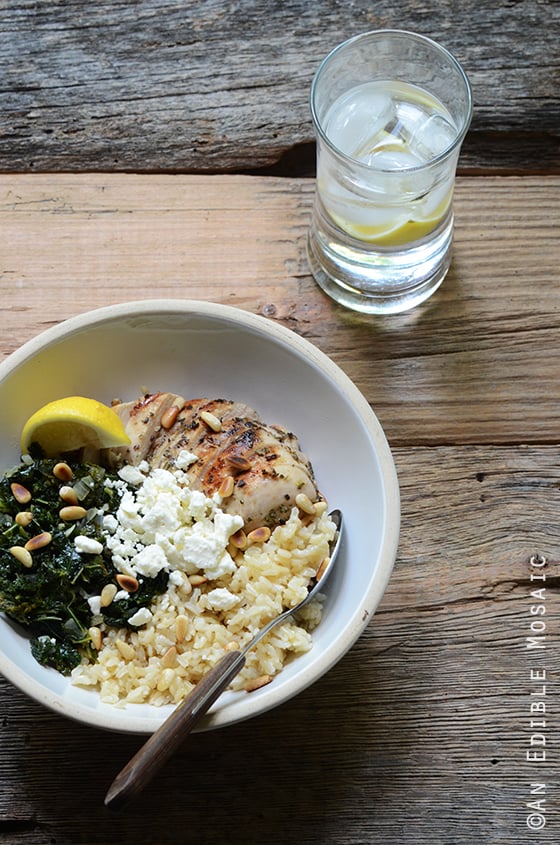 Herbed Chicken and Brown Rice Spanakopita Bowls 2