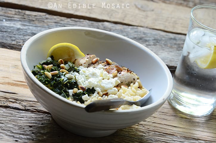 Herbed Chicken and Brown Rice Spanakopita Bowls 4