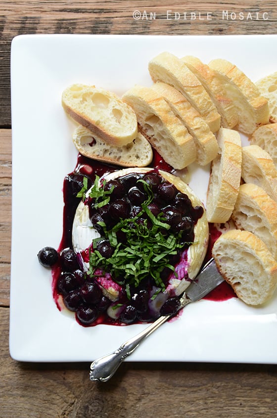 Roasted Blueberry-Basil Brie