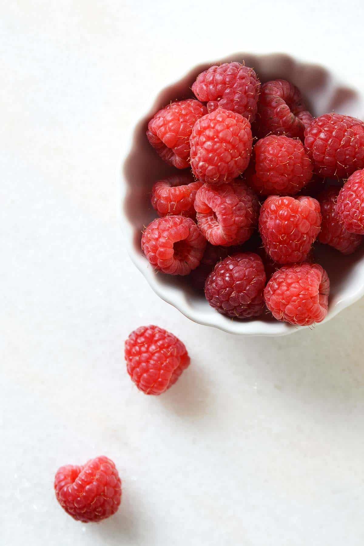 fresh red raspberries