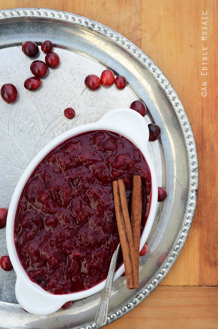 Cinnamon and Ginger-Spiced Cranberry-Orange Sauce