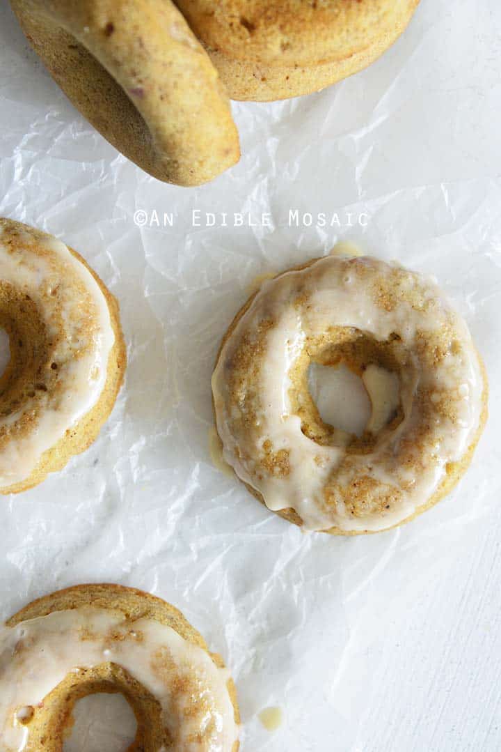 Top View of Glazed Apple Cider Doughnuts Recipe