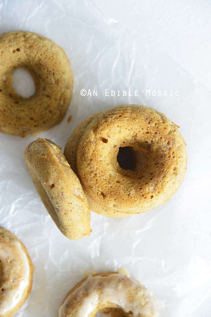 Healthy Apple Donuts on Parchment Paper