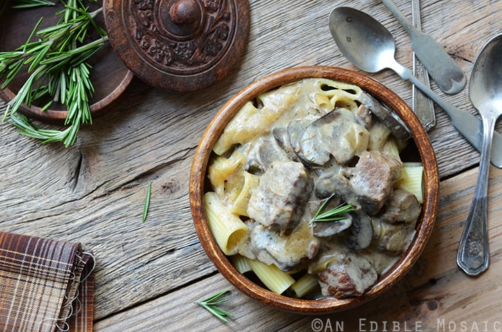 Slow Cooker Beef with Creamy Mushroom-Rosemary Sauce 3