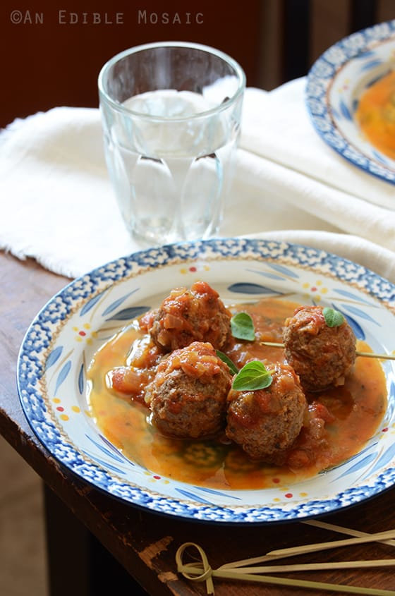 Tomato-Simmered Lemon and Oregano-Scented Bison Meatballs 2