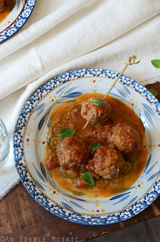 Tomato-Simmered Lemon and Oregano-Scented Bison Meatballs 3