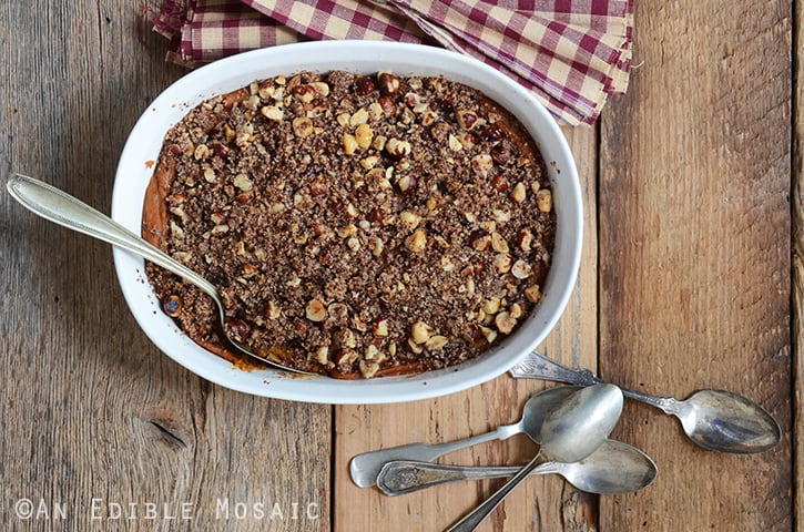 Vanilla-Scented Sweet Potato Casserole with Toasted Hazelnut Streusel Topping {Paleo} 4