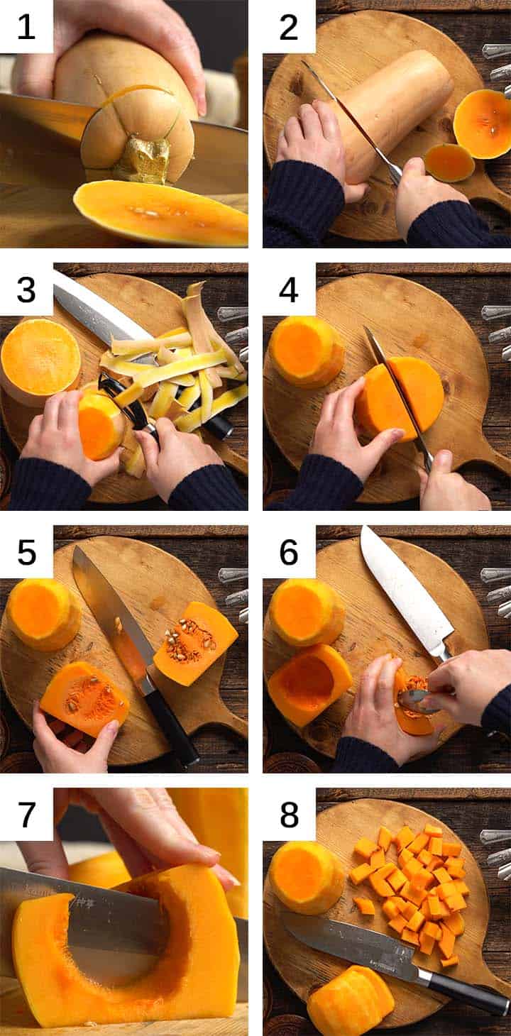 how to peel and cut butternut squash