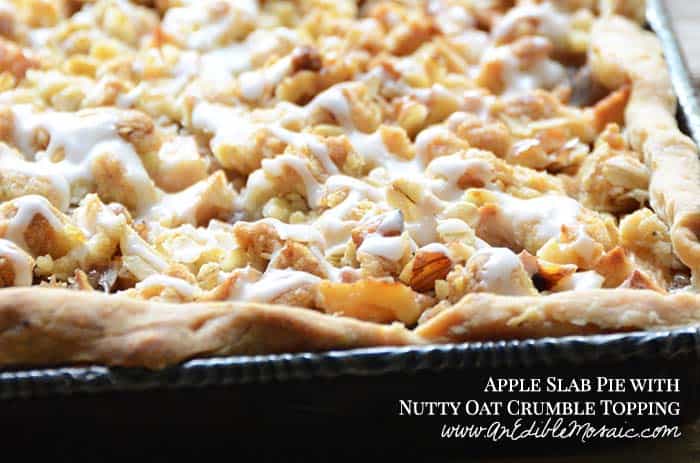 Apple Slab Pie with Nutty Oat Crumble Topping with Description