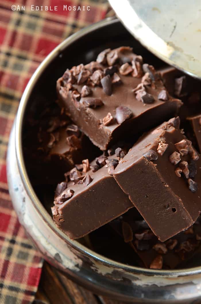 Easy Mocha Fudge with Cacao Nibs 2