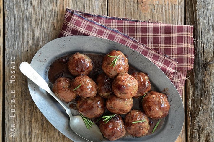 Herbed Roquefort-Stuffed Turkey Meatballs with Cranberry Apple Glaze 2