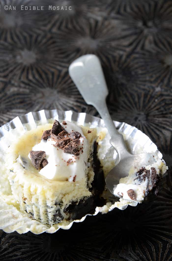 Individual Cookies and Cream Cheesecakes