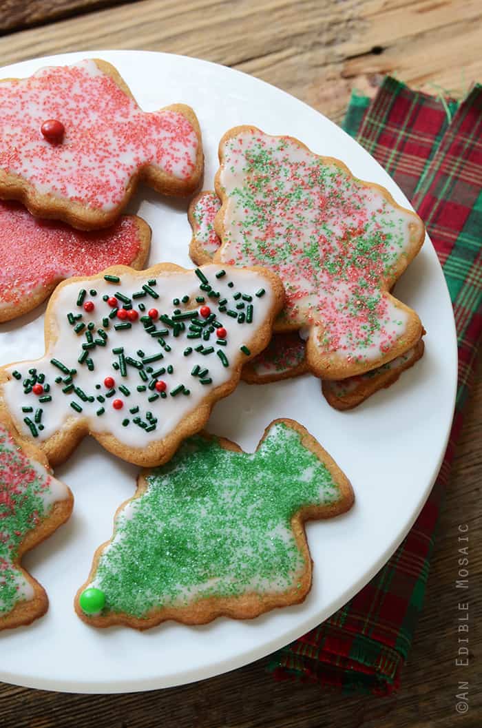 Iced Peanut Butter Christmas Tree Cookies 2