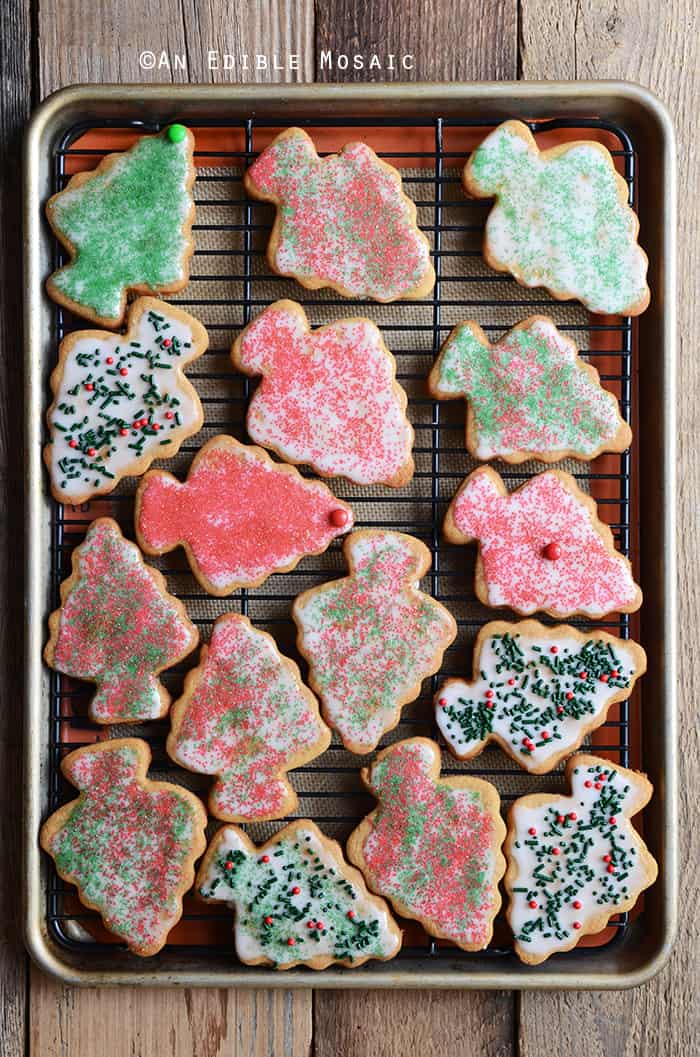 Iced Peanut Butter Christmas Tree Cookies