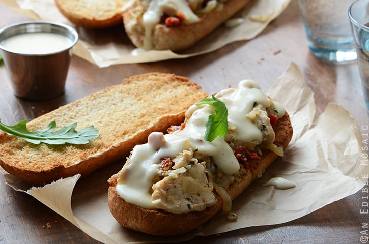 Italian Sundried Tomato, Garlic, and Rosemary Chicken Hoagies with Melted Fontina Sauce 3