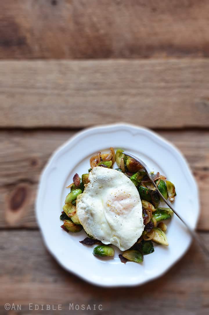 Brussels Sprout and Bacon Hash with Fried Egg 2