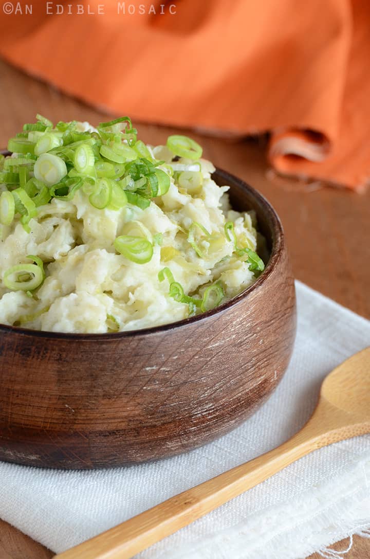 Mashed Potatoes with Cabbage and Onion {Colcannon}