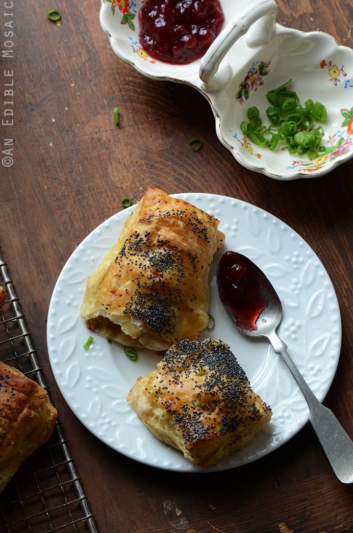 Savory Camembert Turnovers with Honey-Roasted Turkey and Lingonberry Jam 3