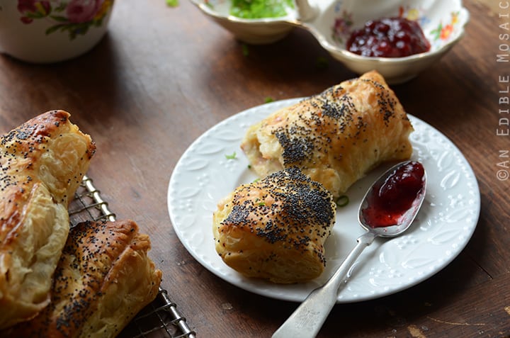 Savory Camembert Turnovers with Honey-Roasted Turkey and Lingonberry Jam 4