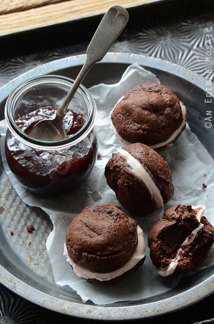 Small-Batch Fudgy Dark Chocolate Cookie Sandwiches with Raspberry Buttercream 4