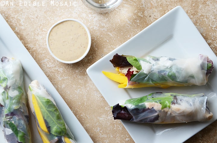 Mango Coconut Chicken Rolls with Spring Mix and Sesame-Ginger Sauce 4