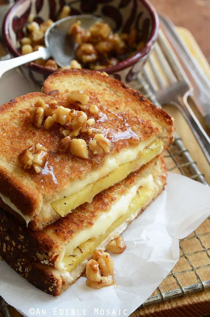 Caramelized Pineapple Grilled Cheese with Honeyed Walnuts