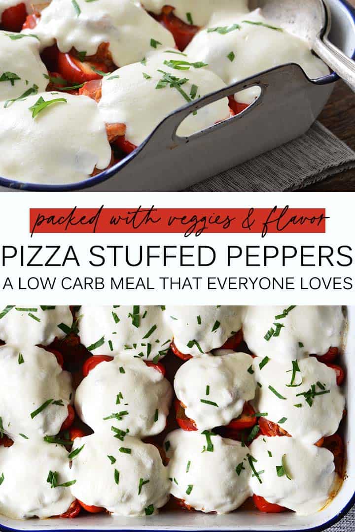 pizza stuffed peppers recipe pin