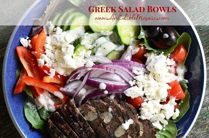 Greek Salad Bowls with Description