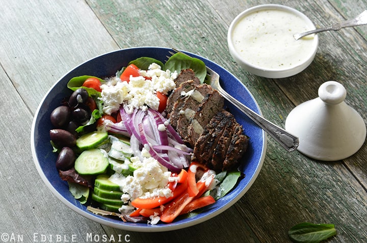 Greek Salad Bowls with Spiced Lamb Burgers 4