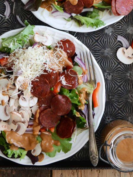 pizza salad recipe featured image