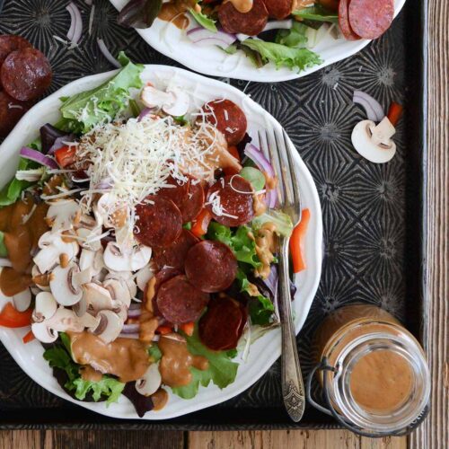 pizza salad recipe featured image