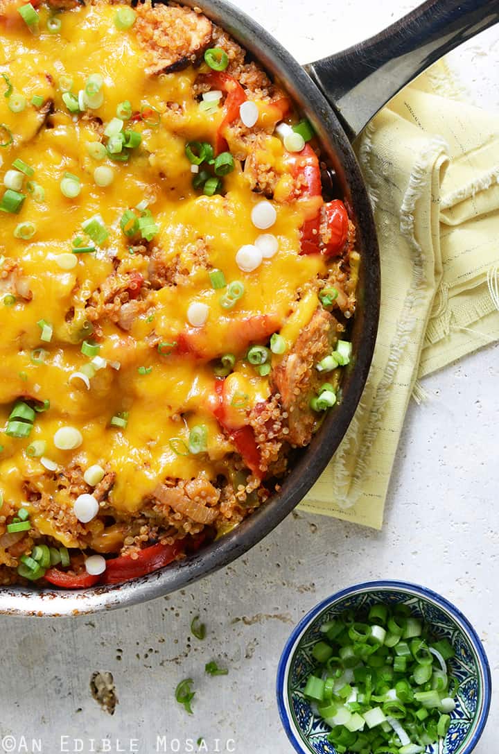 20-Minute Chicken Fajita Quinoa Dinner Skillet