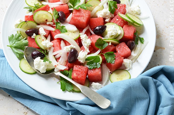 Watermelon Salad with Sweet and Spicy Vinaigrette 4