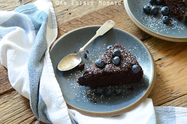 Dark Chocolate Olive Oil Cake with Blueberries and Ginger 4