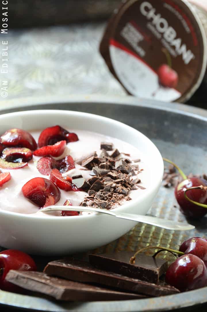 Easy Cherry Chocolate Yogurt Bowl 4