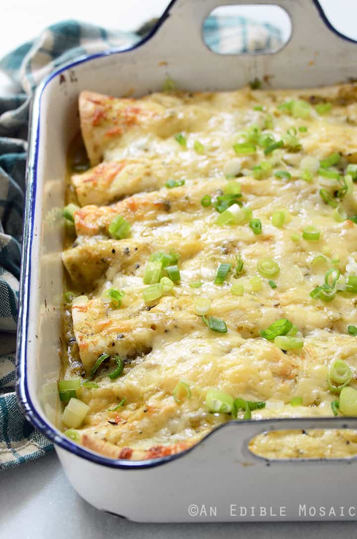 Creamy Chicken and Kale Enchiladas with Salsa Verde 1