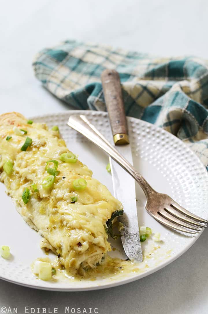 Creamy Chicken and Kale Enchiladas with Salsa Verde 3