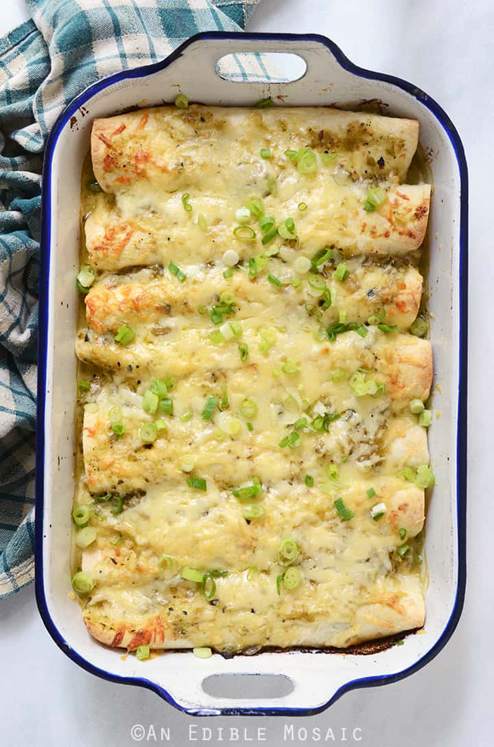 Creamy Chicken and Kale Enchiladas with Salsa Verde 4