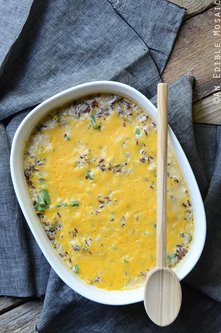 Cheesy Green Bean and Red Rice Casserole {Lactose-Free; Gluten-Free}