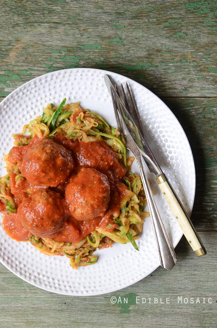 Italian-Style Beef Meatballs Simmered in Tomato Sauce {Gluten Free} 2