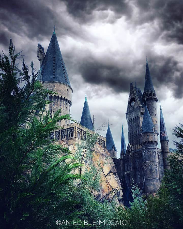 dark and stormy hogwarts castle at universal studios