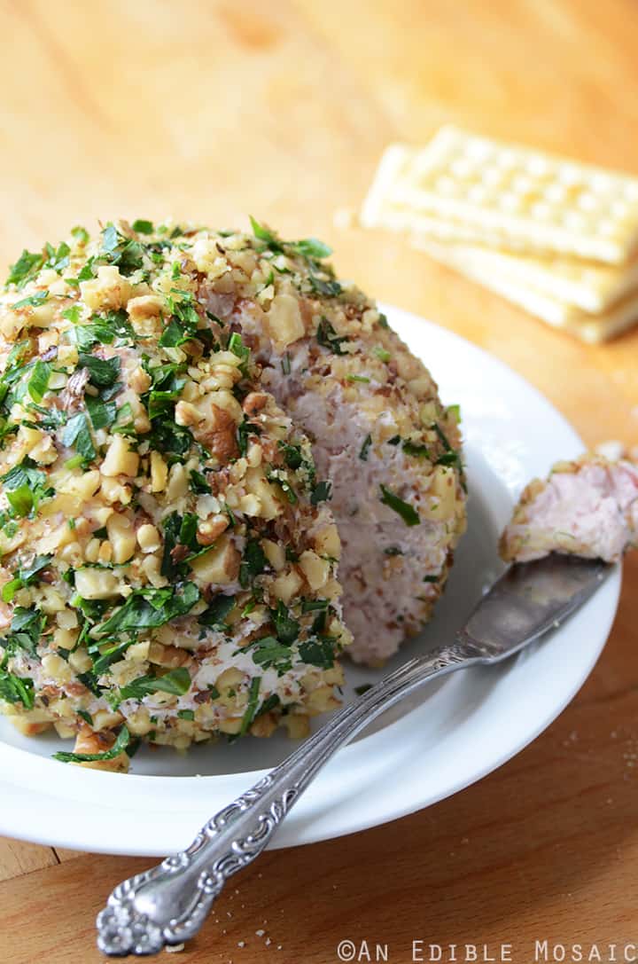 Cranberry-White Cheddar Cheese Ball with Fresh Rosemary