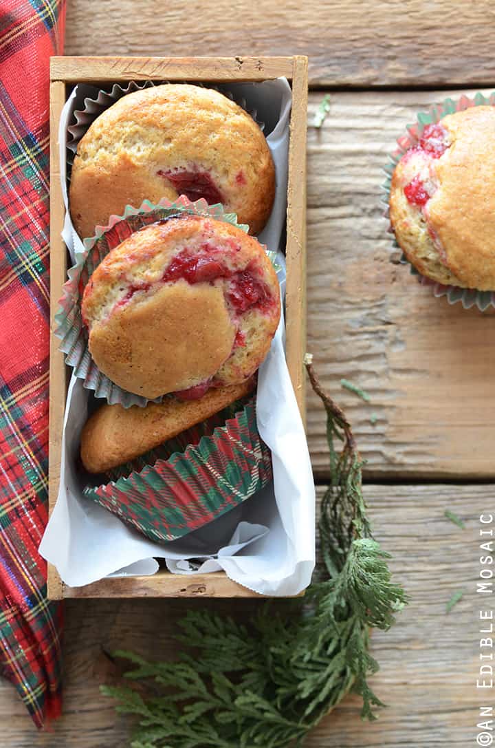 Eggnog Muffins with Cranberry Filling