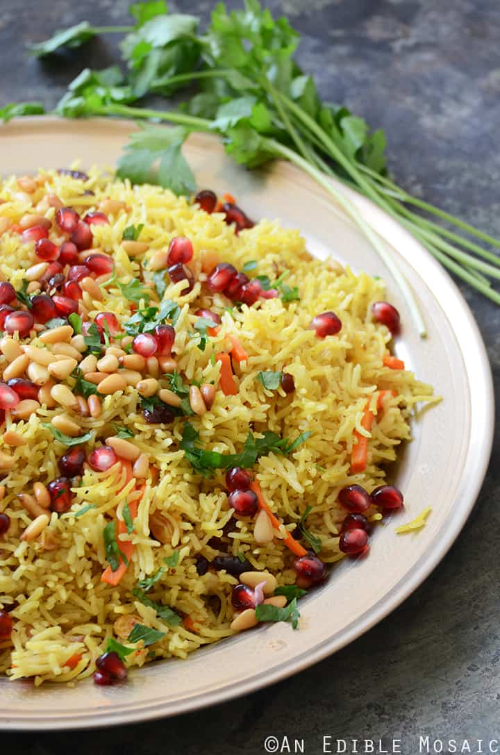 Jewel-Toned Sweet and Savory Basmati Rice Pilaf with Pomegranate 2