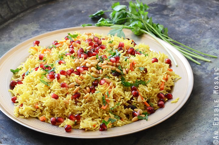 Jewel-Toned Sweet and Savory Basmati Rice Pilaf with Pomegranate 3