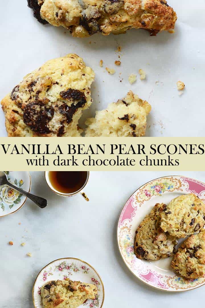 vanilla bean pear scones recipe pin
