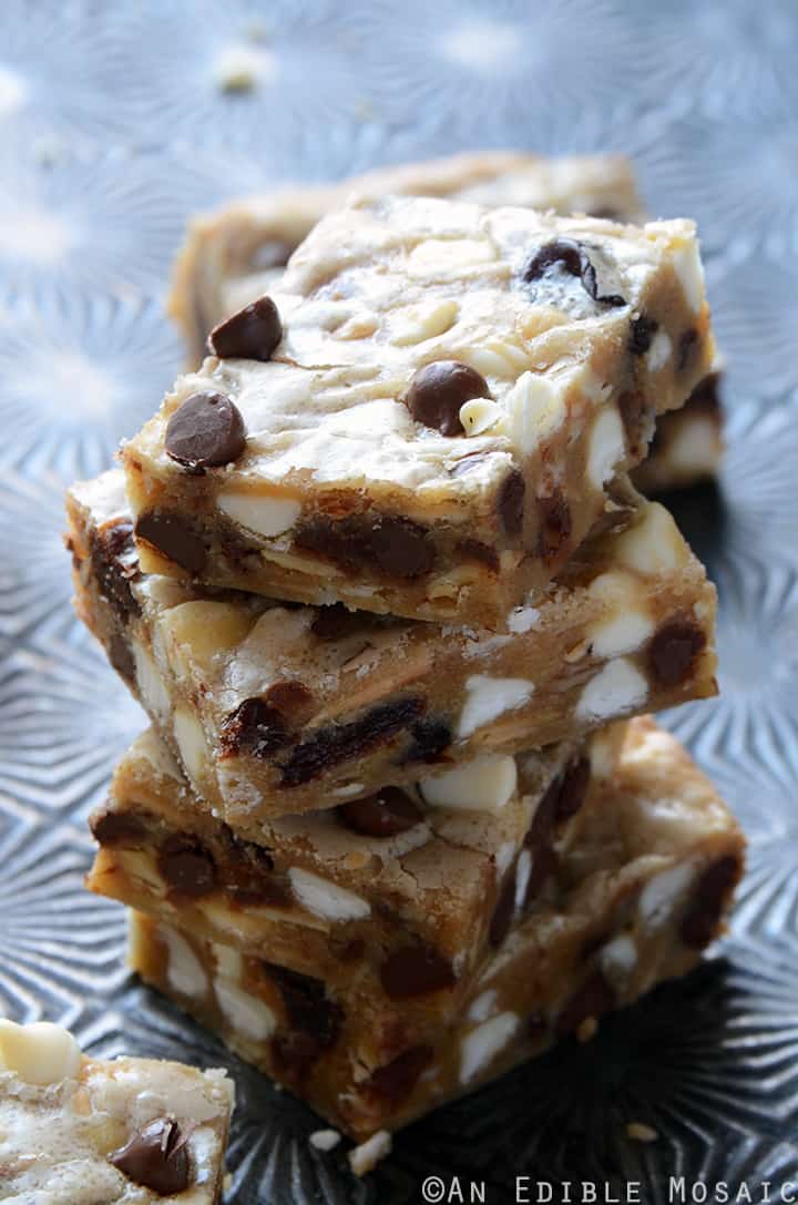 Cherry-Almond Brown Butter Blondies with White and Dark Chocolate Chips 1